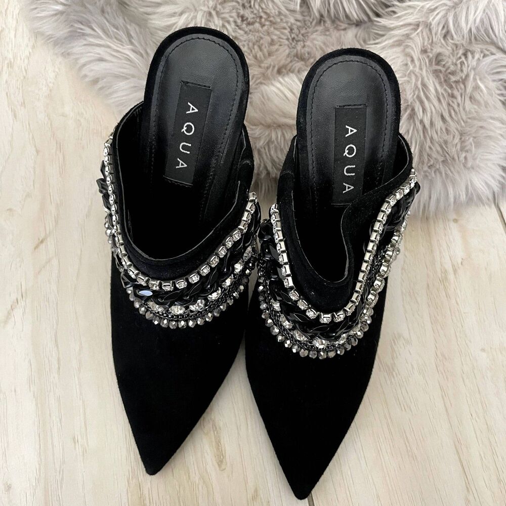 Aqua Black Heels | Women’s Size 8M | Classic & Chic | Elegant Stiletto